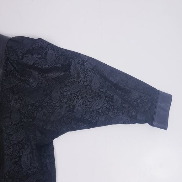 Vintage Wilsons Paisley Embossed Black Leather Coat Women's 2X/XXL - Picture 5 of 10